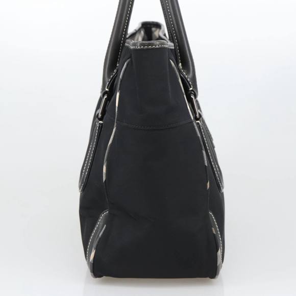 BURBERRY Blue Label Tote Bag Nylon Black Silver Auth 103026 - Picture 4 of 16